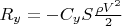 $R_y=-C_yS\frac{\rho V^2}{2}$