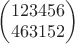 $\begin{pmatrix}
 1  2  3  4  5  6 \\ 
 4  6  3  1  5  2 
\end{pmatrix}$
