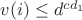 $v(i)\le d^{cd_1}$