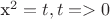 x^2=t, t=>0