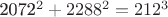 2072^2 + 2288^2 = 212^3