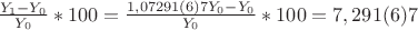 $\frac{Y_{1}-Y_{0}}{Y_{0}}*100=\frac{1,07291(6)7Y_{0}-Y_{0}}{Y_{0}}*100=7,291(6)7$