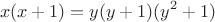 $$x(x+1)=y(y+1)(y^2+1)$$
