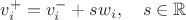 $v_i^+=v_i^-+sw_i,\quad s\in \mathbb{R}$