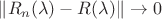 $\left\| {R_n (\lambda ) - R(\lambda )} \right\| \to 0$