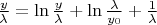 $\frac{y}{\lambda}=\ln\frac{y}{\lambda}+\ln\frac{\lambda}{y_0}+\frac1{\lambda}$