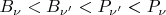 $B_{\nu} < B_{\nu'} < P_{\nu'} < P_{\nu}$