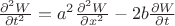 $\frac{\partial^2 W}{\partial t^2}=a^2 \frac{\partial^2 W}{\partial x^2}-2b\frac{\partial W}{\partial t}$ $\frac{\partial^2 W}{\partial t^2}=a^2 \frac{\partial^2 W}{\partial x^2}-2b\frac{\partial W}{\partial t}$
