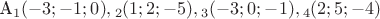 А_{1}(-3;-1;0), А_{2}(1;2;-5), А_{3}(-3;0;-1), А_{4}(2;5;-4)