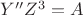 $Y''Z^3=A$
