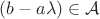 $(b-a\lambda)\in\mathcal A$