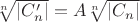 $\sqrt[n]{|C_n'|}=A\sqrt[n]{|C_n|}$