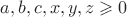 $a,b,c,x,y,z \geqslant 0$