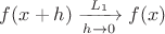 $f(x+h)\xrightarrow[h\to0]{L_1}f(x)$