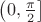 $\left(0,\frac{\pi}{2}\right]$