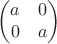 $$\begin{pmatrix}
a & 0  \\
0 & a 
\end{pmatrix}$$