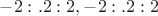 $-2:.2:2, -2:.2:2$