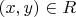 $(x,y)\in R$