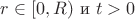 $r\in[0,R) \text{ и } t>0$