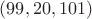 $(99,20,101)$