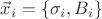 $ \[{{\vec{x}}_{i}}=\left\{ {{\sigma }_{i}},{{B}_{i}} \right\}\]$
