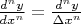 $\frac {d^{n}y} {dx^n} = \frac {d^ny} {\Delta x^n}$