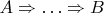 $A\Rightarrow\ldots\Rightarrow B$