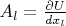 $A_l=\frac{\partial U}{dx_l}$