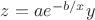 $z=ae^{-b/x}y$