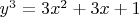 $y^3=3x^2+3x+1$