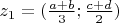 $z_1=(\frac{a+b}3;\frac{c+d}2)$
