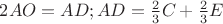 $2AO=AD; AD=\frac23C+\frac23E$