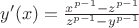 $y'(x)=\frac{x^{p-1}-z^{p-1}}{z^{p-1}-y^{p-1}}$