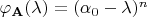 $\varphi_{\mathbf A}(\lambda) = (\alpha_0 - \lambda)^n$