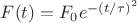 $F(t)=F_0 e^{-(t/ \tau)^2}$ $F(t)=F_0 e^{-(t/ \tau)^2}$
