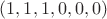 $(1,1,1,0,0,0)$