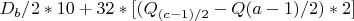 $D_b/2*10+32*[(Q_{(c-1)/2}-Q{(a-1)/2})*2]$