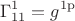 $$\Gamma_{\operatorname{11}}^{\operatorname{1}}=g^{\operatorname{1p}}$$