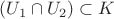 $(U_{1} \cap U_{2}) \subset K$