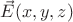 $\vec{E}(x,y,z)$