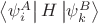 $\left\langle \psi_i^A \right| H \left| \psi_k^B \right\rangle$
