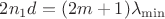 $2{n}_{1}d=(2m+1){\lambda}_{\min}$