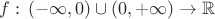 $f:\,(-\infty,0)\cup(0,+\infty)\to\mathbb{R}$ $f:\,(-\infty,0)\cup(0,+\infty)\to\mathbb{R}$