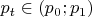 $p_t\in(p_0;p_1)$
