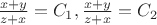 $\frac{x+y}{z+x}=C_1, \frac{x+y}{z+x}=C_2$ $\frac{x+y}{z+x}=C_1, \frac{x+y}{z+x}=C_2$