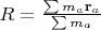 $R = \frac{{\sum {m_a}{{\bf{r}}_a}}}{{\sum {m_a}}}$