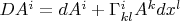 $DA^i=dA^i+\Gamma^{i}_{kl}A^kdx^l$