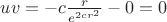 $uv=-c\frac{r}{e^{2cr^2}}- 0=0$
