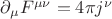 $\partial_{\mu}F^{\mu\nu}=4\pi j^{\nu}$ $\partial_{\mu}F^{\mu\nu}=4\pi j^{\nu}$