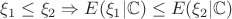 $\xi_1 \leq \xi_2 \Rightarrow E(\xi_1|\mathbb{C}) \leq E(\xi_2|\mathbb{C})$